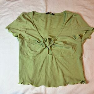 crop top with tie in front